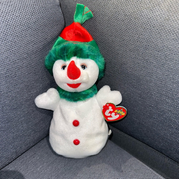 Ty Beanie Baby Snowman Plush Toy Holiday“Snowgirl” 2000 Vintage Christmas H - Picture 12 of 16